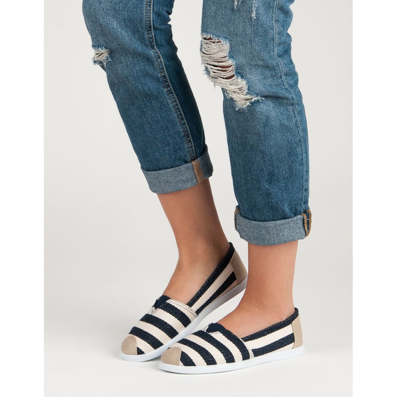 Comer Gestreifte Slipper weiß braun mehrfarbig 2