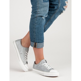 Glitzer-Turnschuhe grau 1