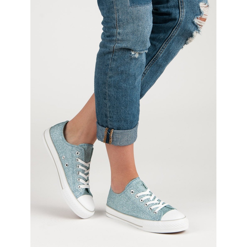 Glitzer-Turnschuhe blau 2