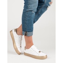 Bequeme Sportschuhe weiß gelb 1