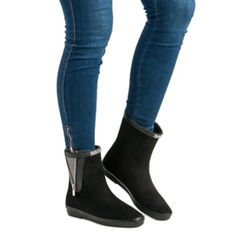 Kylie Galoschen aus Wildleder mit dekorativem Reißverschluss schwarz 2