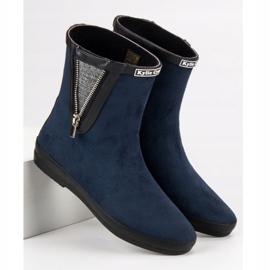 Kylie Galoschen aus Wildleder mit dekorativem Reißverschluss navy blau 1