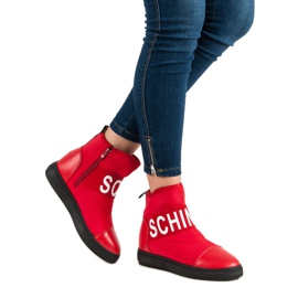 Bestelle Modische hohe Sneakers weiß rot 2