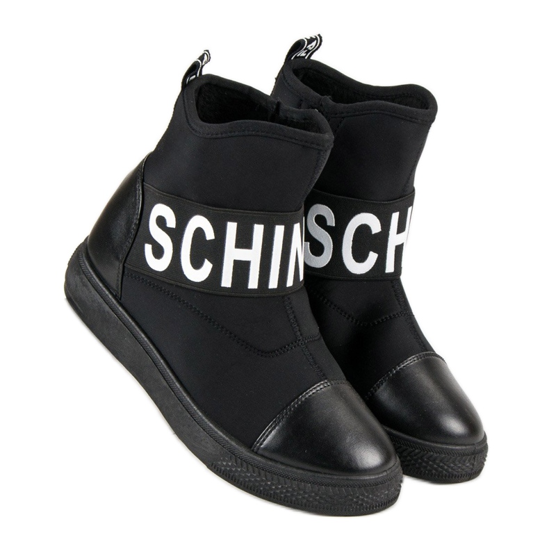 Bestelle Modische hohe Sneakers weiß schwarz 1