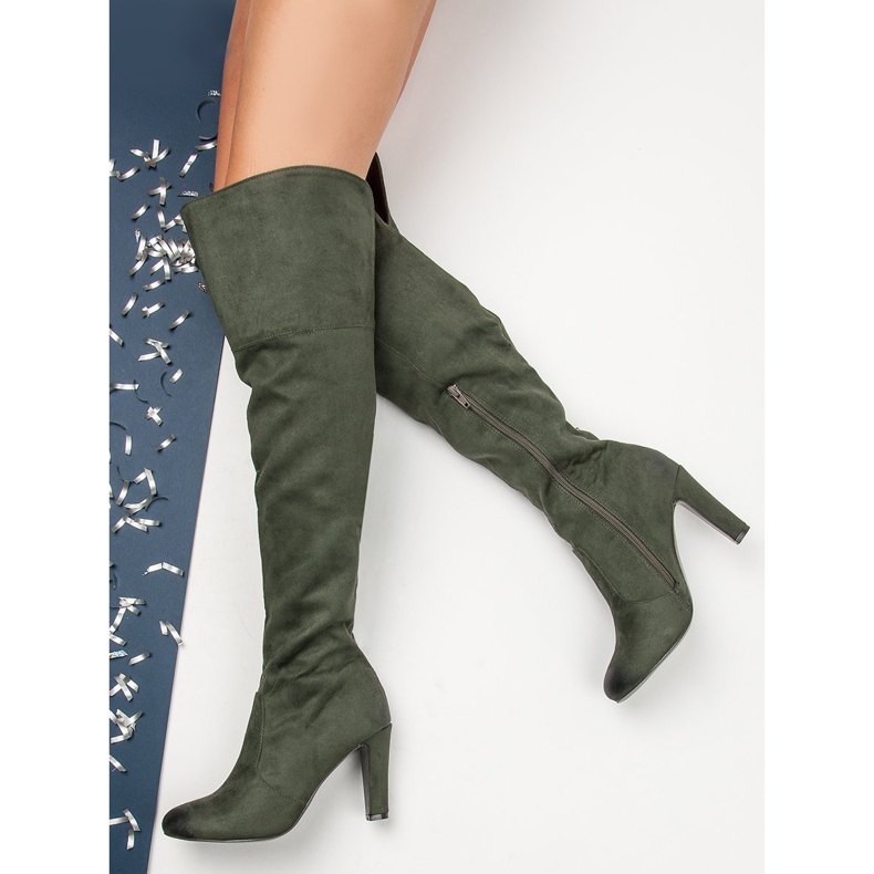 VINCEZA Stiefel mit hohem Absatz grün 2