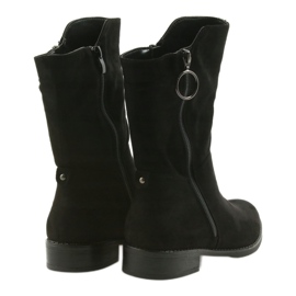 M.Daszyński Schwarze Wildlederstiefel SA130 5