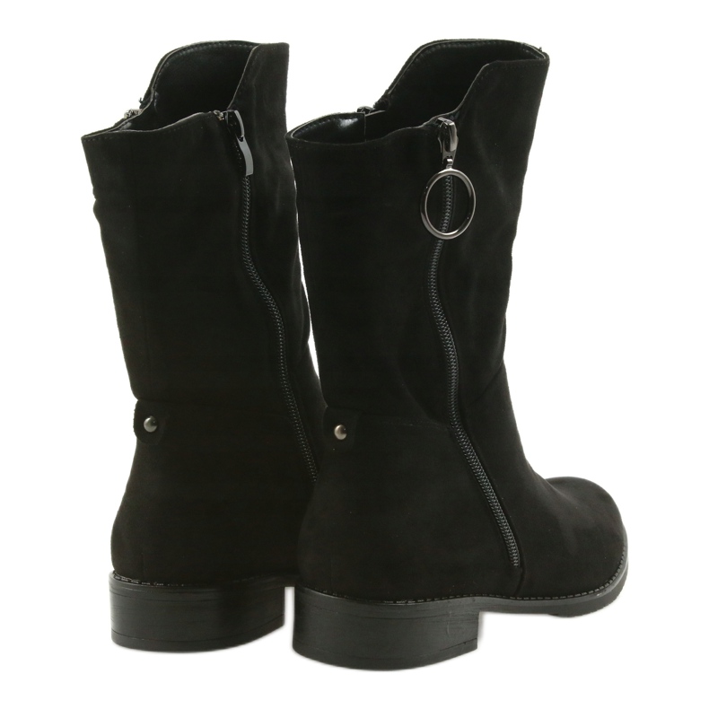 M.Daszyński Schwarze Wildlederstiefel SA130 5