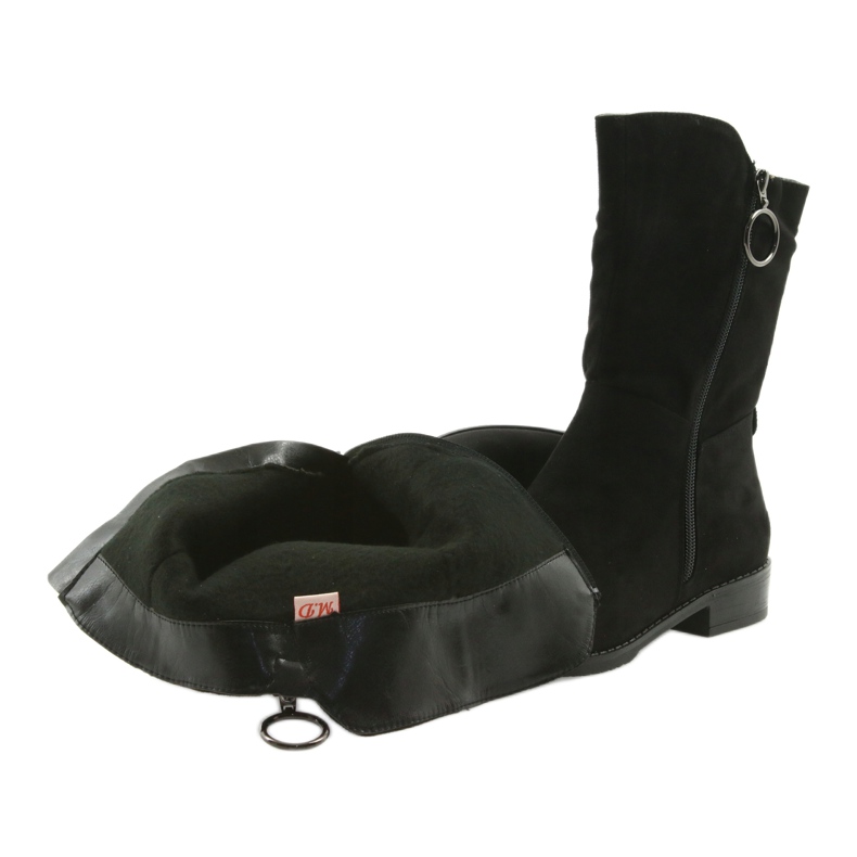 M.Daszyński Schwarze Wildlederstiefel SA130 4