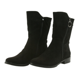 M.Daszyński Schwarze Wildlederstiefel SA130 3