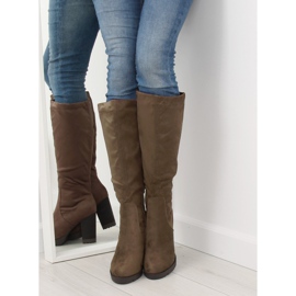 Stiefel mit hohen Absätzen khaki 7290 Khaki 1