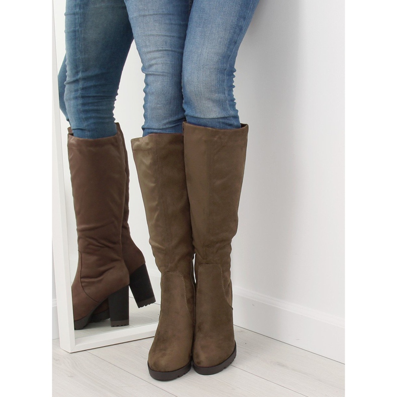 Stiefel mit hohen Absätzen khaki 7290 Khaki 1