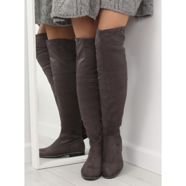 Grau Overknee-Stiefel für Damen 7538-PG Grau 1