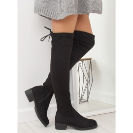 Schwarze Damen-Oberschenkelstiefel NS013 Schwarz 2