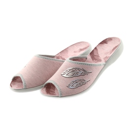 Befado Damenschuhe 254D098 Hausschuhe grau rosa 3
