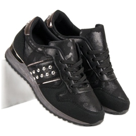 Modische Sportschuhe schwarz grau 1