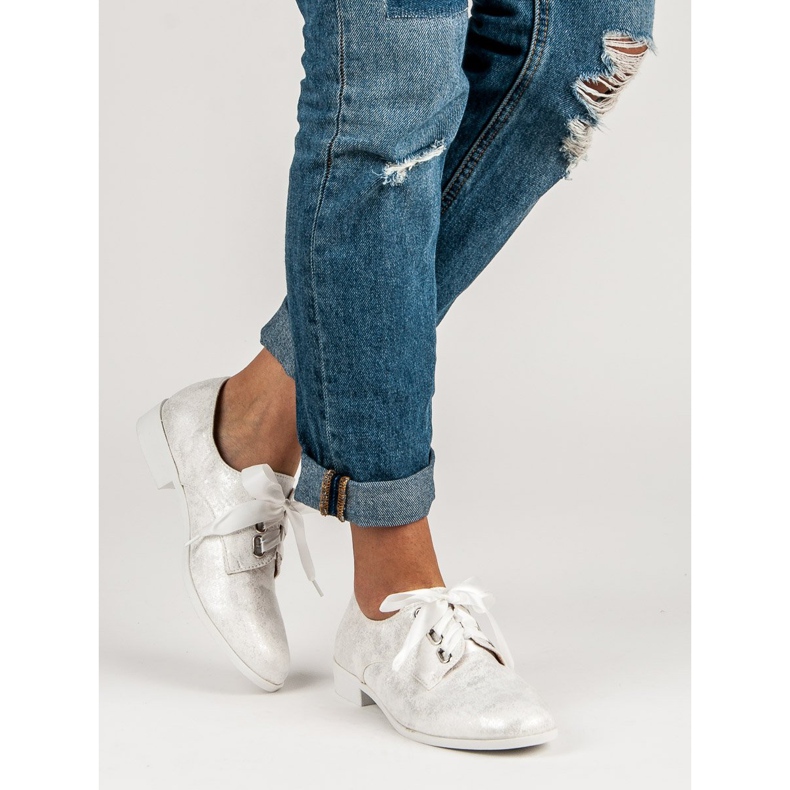 Juliet Gebundene Brogues weiß grau 2