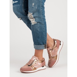 Sportschuhe mit dekorativem Reißverschluss gelb rosa 2