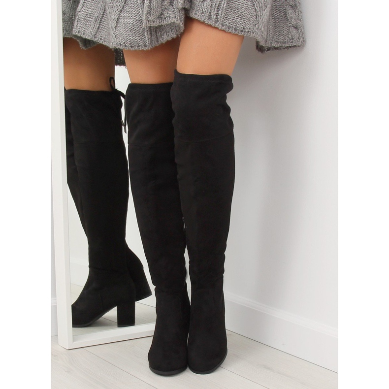 Schwarze Stiefel mit hohen Absätzen PE186 Schwarz 1