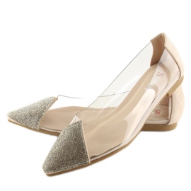 Beige transparente Ballerinas LT111P Apricot 2