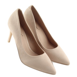 Bequeme Pumps auf einem beigen LE012P Beige Pin 1