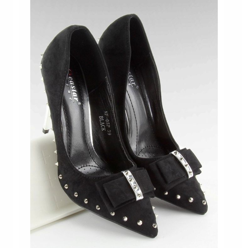 Schwarz nf-05p Schwarze Pins mit Nieten und Schleife 2