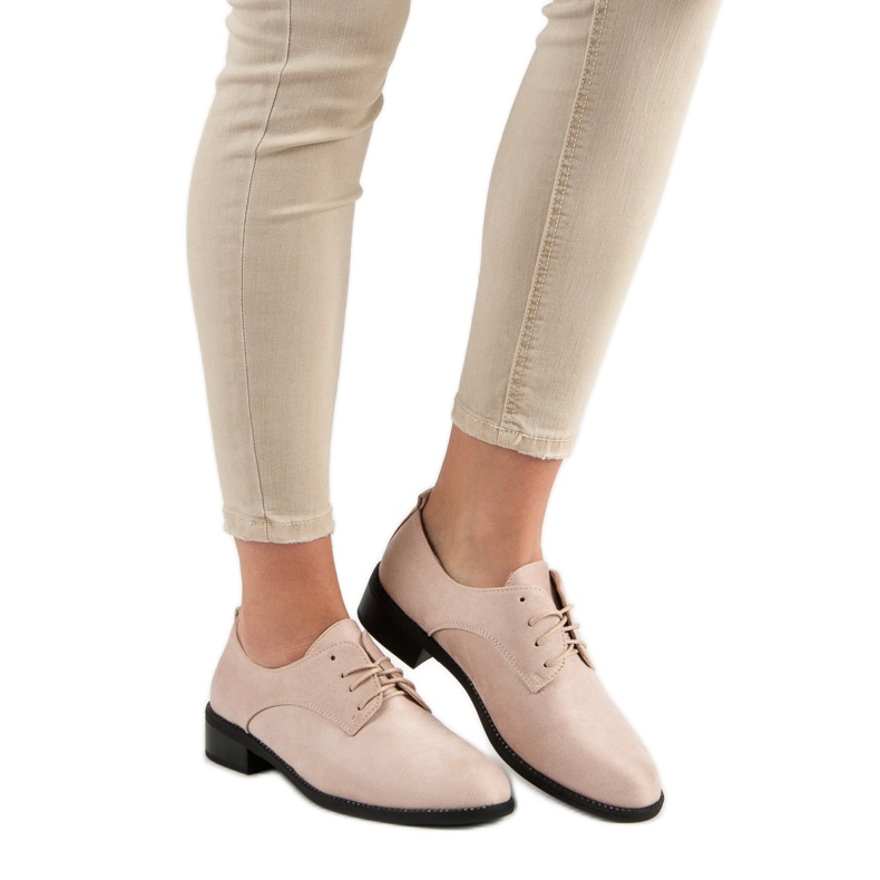 Marquiz Beige Brogues zum Schnüren 1