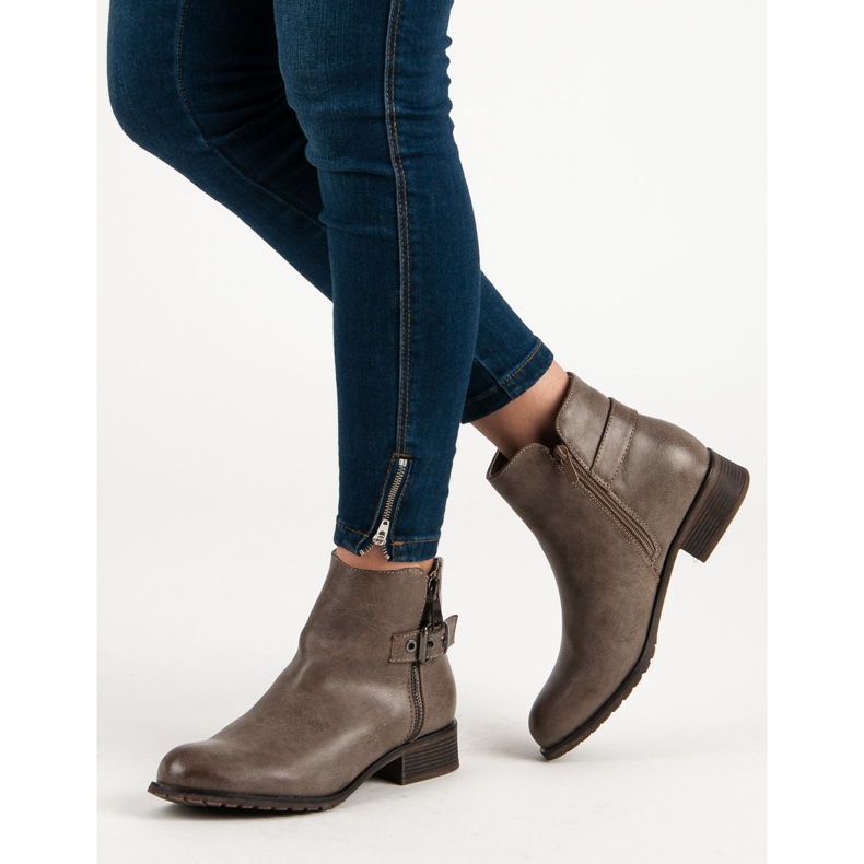 Super Mode Stiefel mit flachem Absatz braun 1