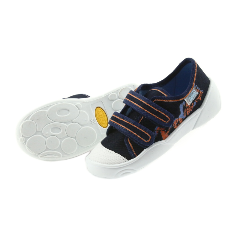 Befado Kinderschuhe Turnschuhe Hausschuhe 907P094 marineblau orange weiß 5