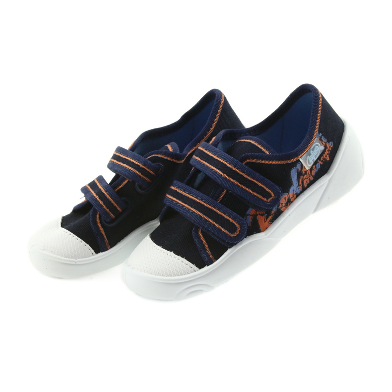 Befado Kinderschuhe Turnschuhe Hausschuhe 907P094 marineblau orange weiß 4