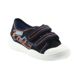 Befado Kinderschuhe Turnschuhe Hausschuhe 907P094 marineblau orange weiß 2