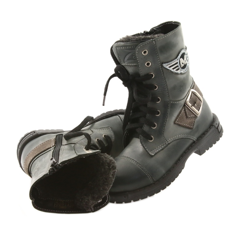 Graue Zarro 933 graue Stiefel für Kinder mehrfarbig 4