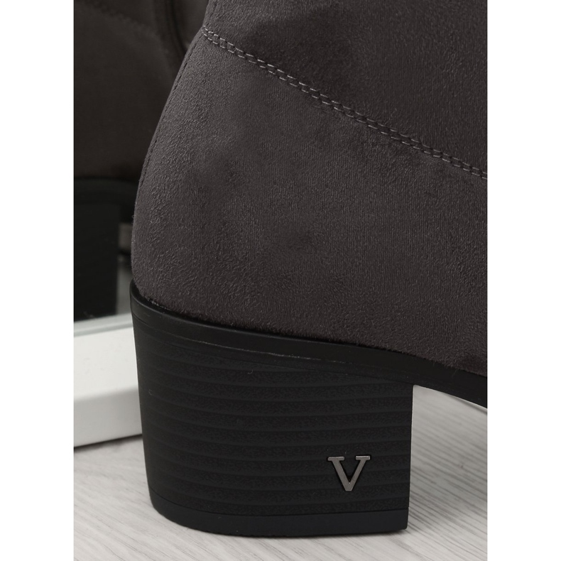 Grau Überstiefel High Heels BH131-HB Grau 2