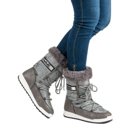 Hohe Schneeschuhe grau 2