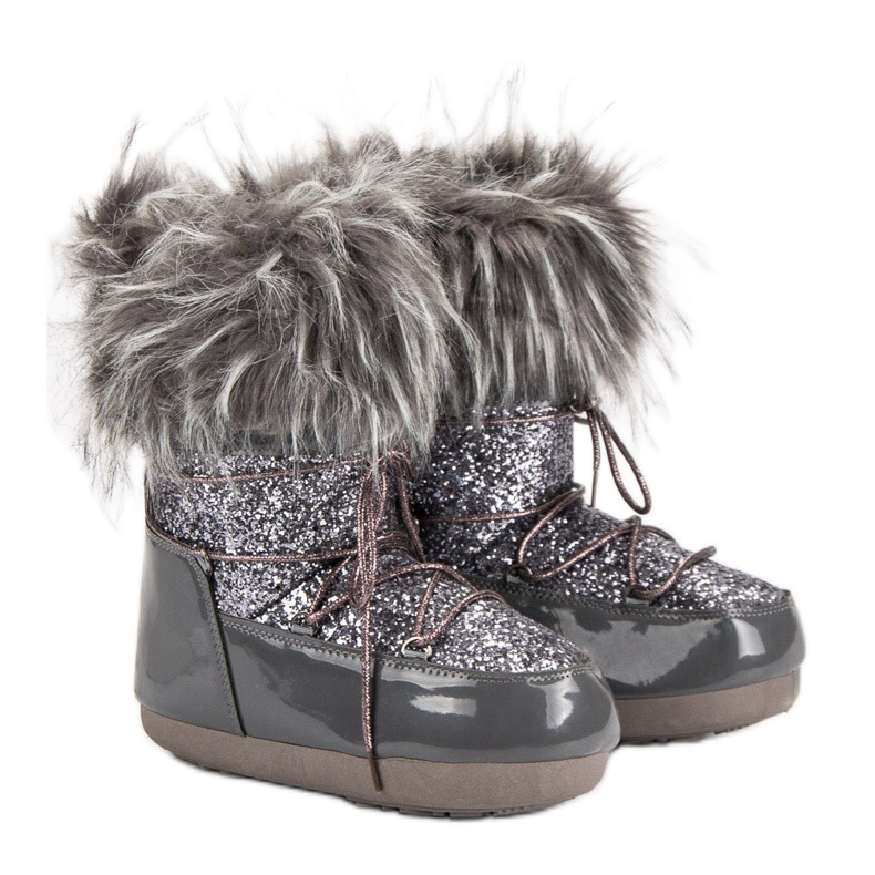 Modische Schneestiefel grau 1