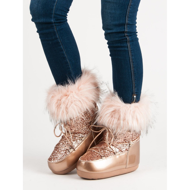 Modische Schneestiefel rosa 2
