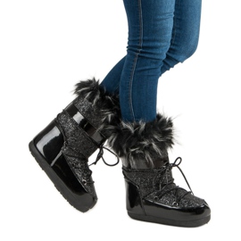 Modische Schneestiefel schwarz 1