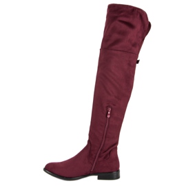 Super Me Overknee-Stiefel mit flachem Absatz rot 2