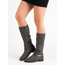 SDS Graue kniehohe Stiefel 1
