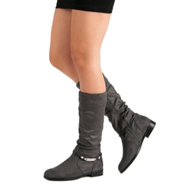 SDS Graue kniehohe Stiefel 2