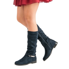 SDS Kniehohe Stiefel in Marineblau 2