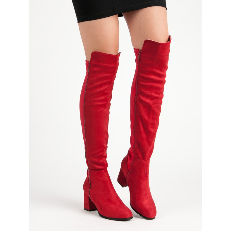 Super Me Rote Wildlederstiefel 2