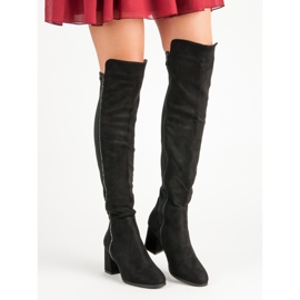 Super Me Schwarze Wildlederstiefel 1