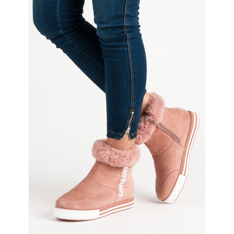 Ideal Shoes Isolierte hohe Sneaker rosa 1