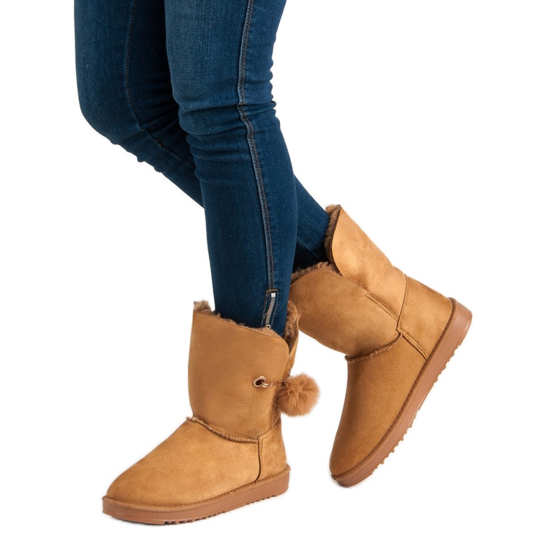 Mukluki mit Lammfellmantel braun 1