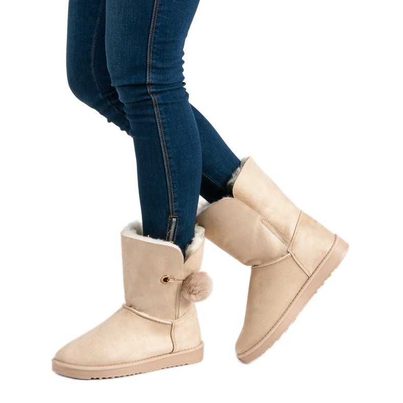 Mukluki mit Schaffell braun 1