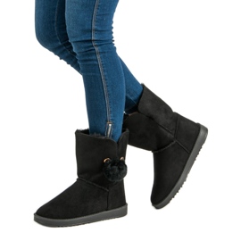 Mukluki mit Schaffell schwarz 1