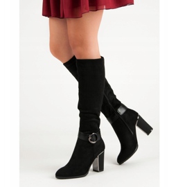 Super Me Elegante Stiefel an einem Pfosten schwarz 1