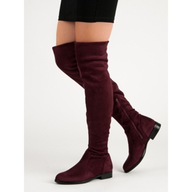Super Me Overknee-Stiefel mit flachem Absatz rot 2
