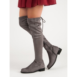 Super Me Modische Overknee-Stiefel grau 1