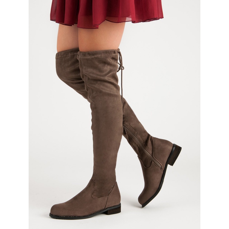 Super Me Modische Overknee-Stiefel braun 1